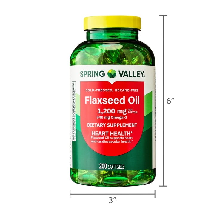 Spring Valley Flaxseed Oil Softgels 1200 mg 200 Count
