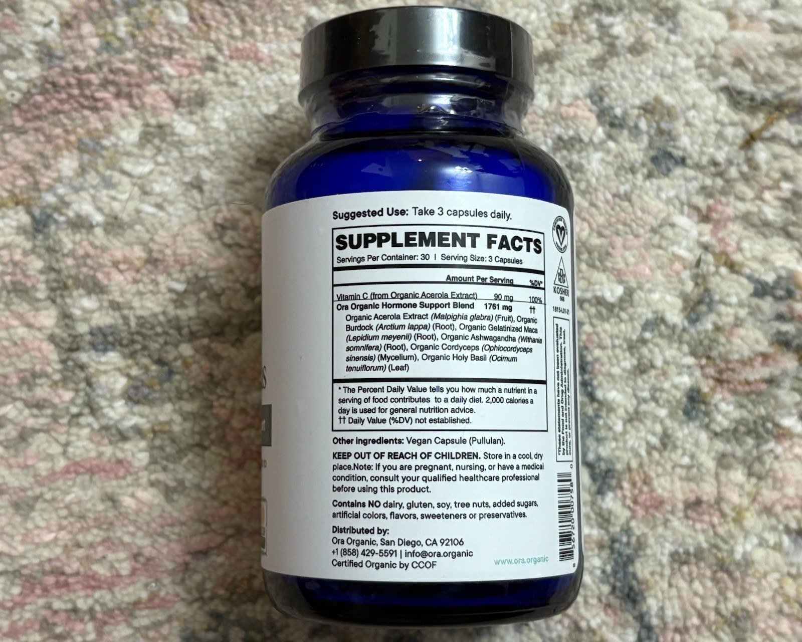 Ora Hormonious Organic Hormonal Balance & Support for Women 90 Ct New