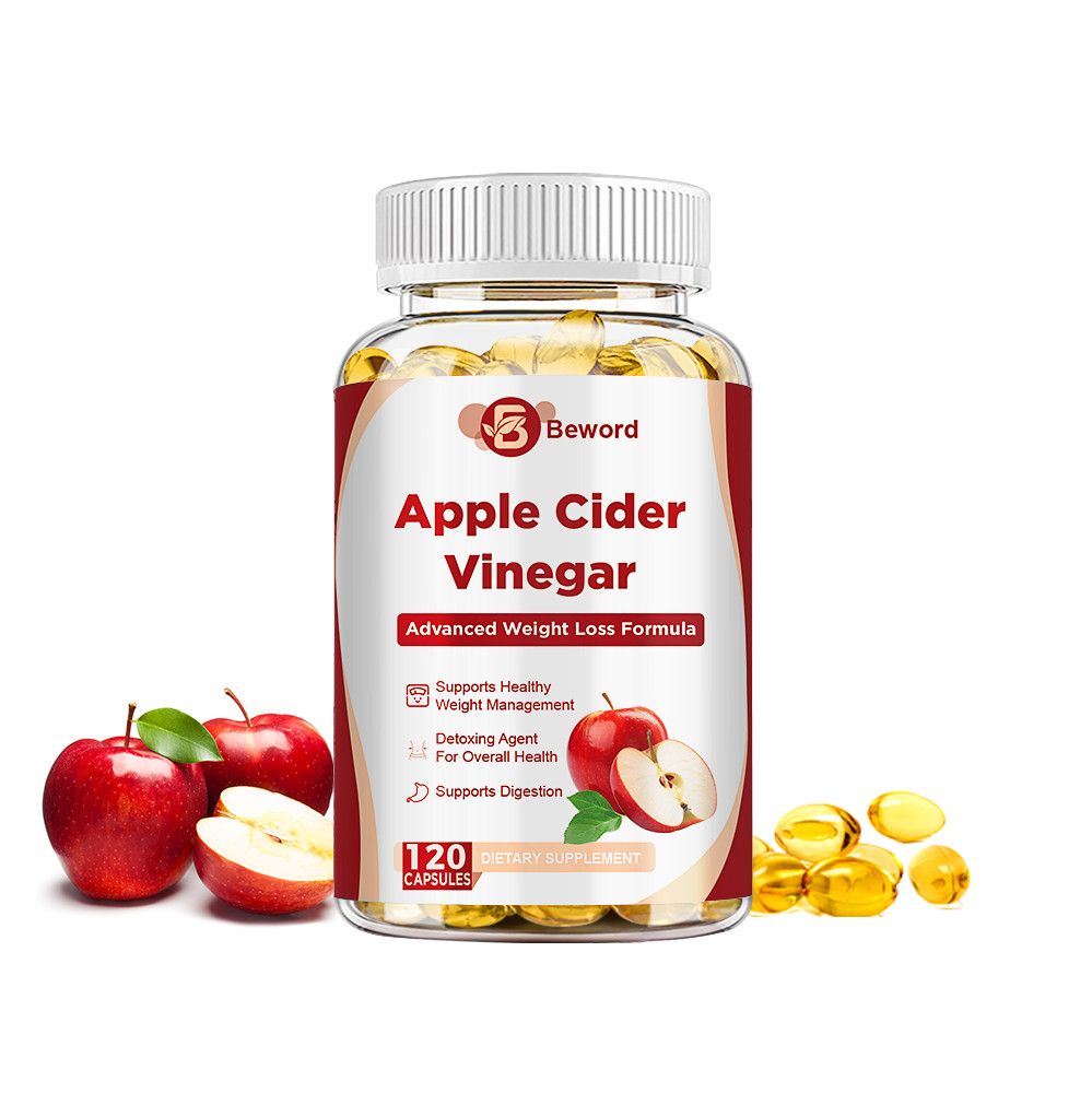 Natural ACV Apple Cider Vinegar Capsules with The Mother 1600mg -60/120 Pills
