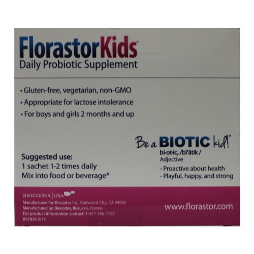 Biocodex Florastor Kids Probiotic Dietary Supplement Packets 20 Count Each