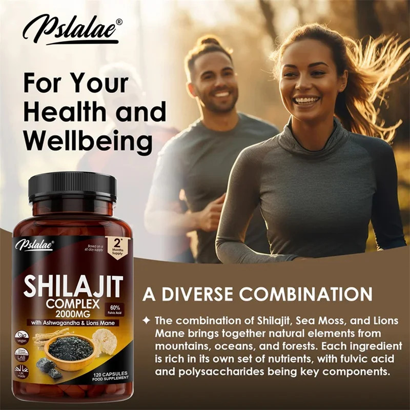 Shilajit Complex 120pcs, Relieve Stress, Enhance Physical Strength, Metabolism