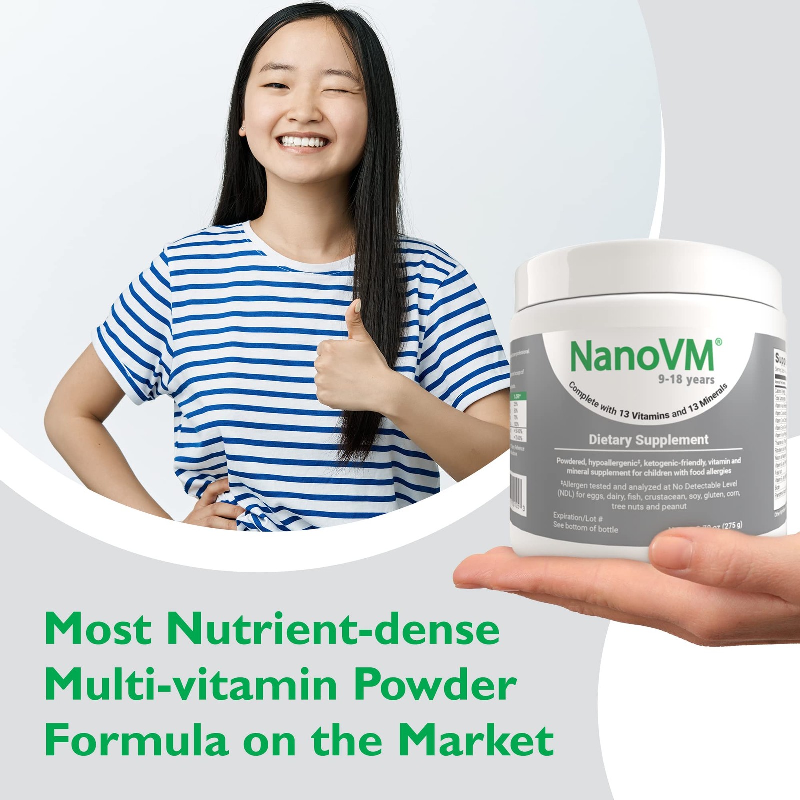 918 Years, AllergenFree Kids Multivitamin, Unflavored Powdered Vitamins, Mult…