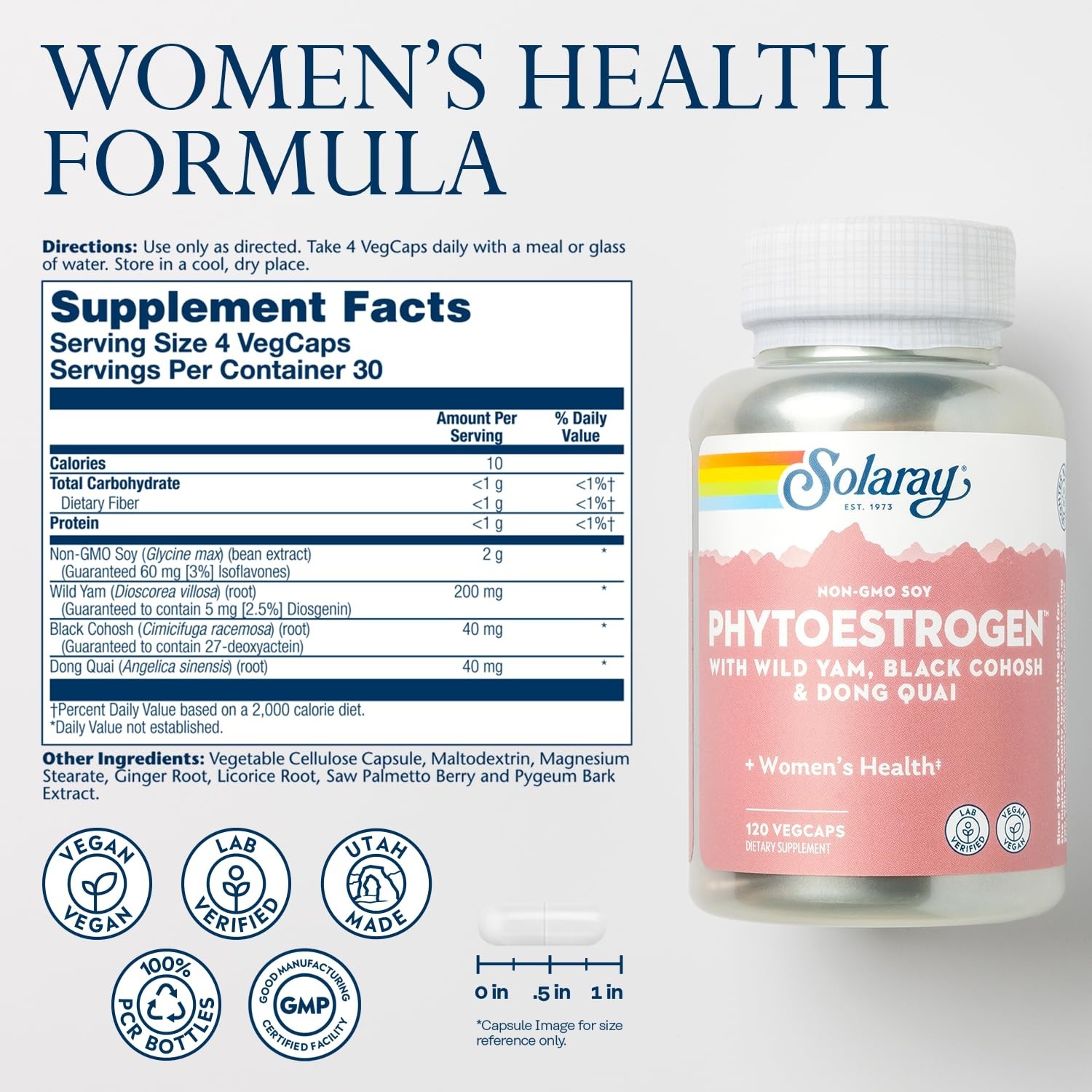 Menopause Support Supplements – PhytoEstrogen, Black Cohosh, Wild Yam, Soy Isofl