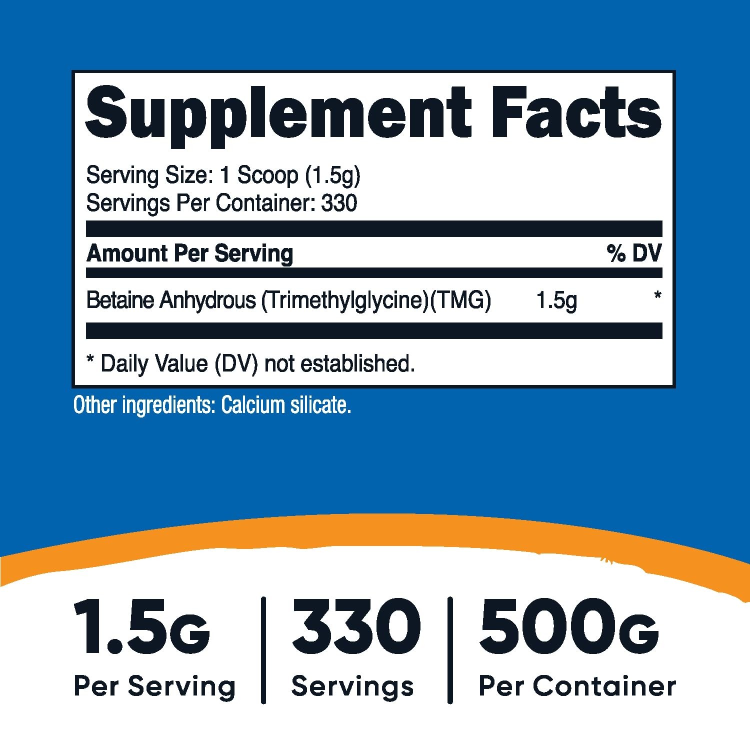 Nutricost Betaine Anhydrous Trimethylglycine (TMG) 1.1 Pound (Pack of 1), Red