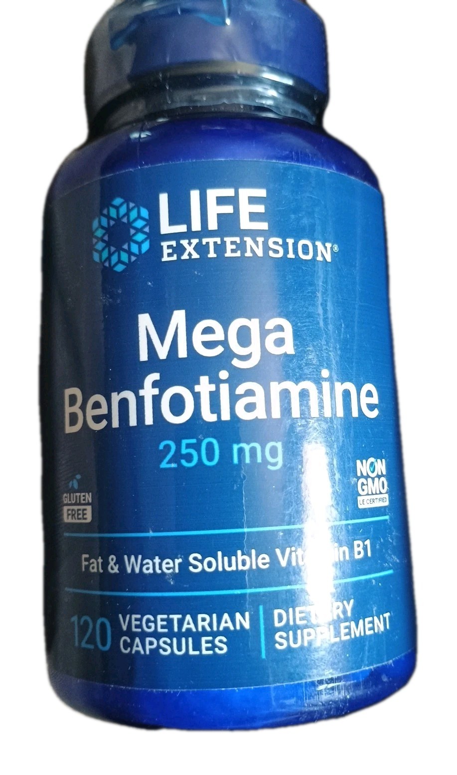 Mega Benfotiamine 250 mg 120 Capsules, Supplement Life Extension B1, Exp 06/2028