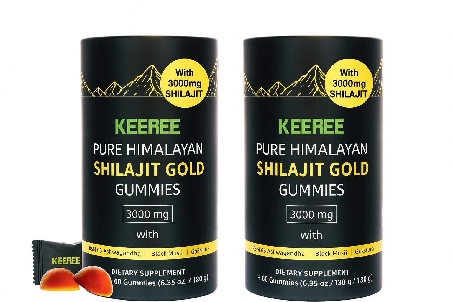 Pure Himalayan Shilajit Gummies 3000mg Energy, Testosterone & Immunity Boost 2PK