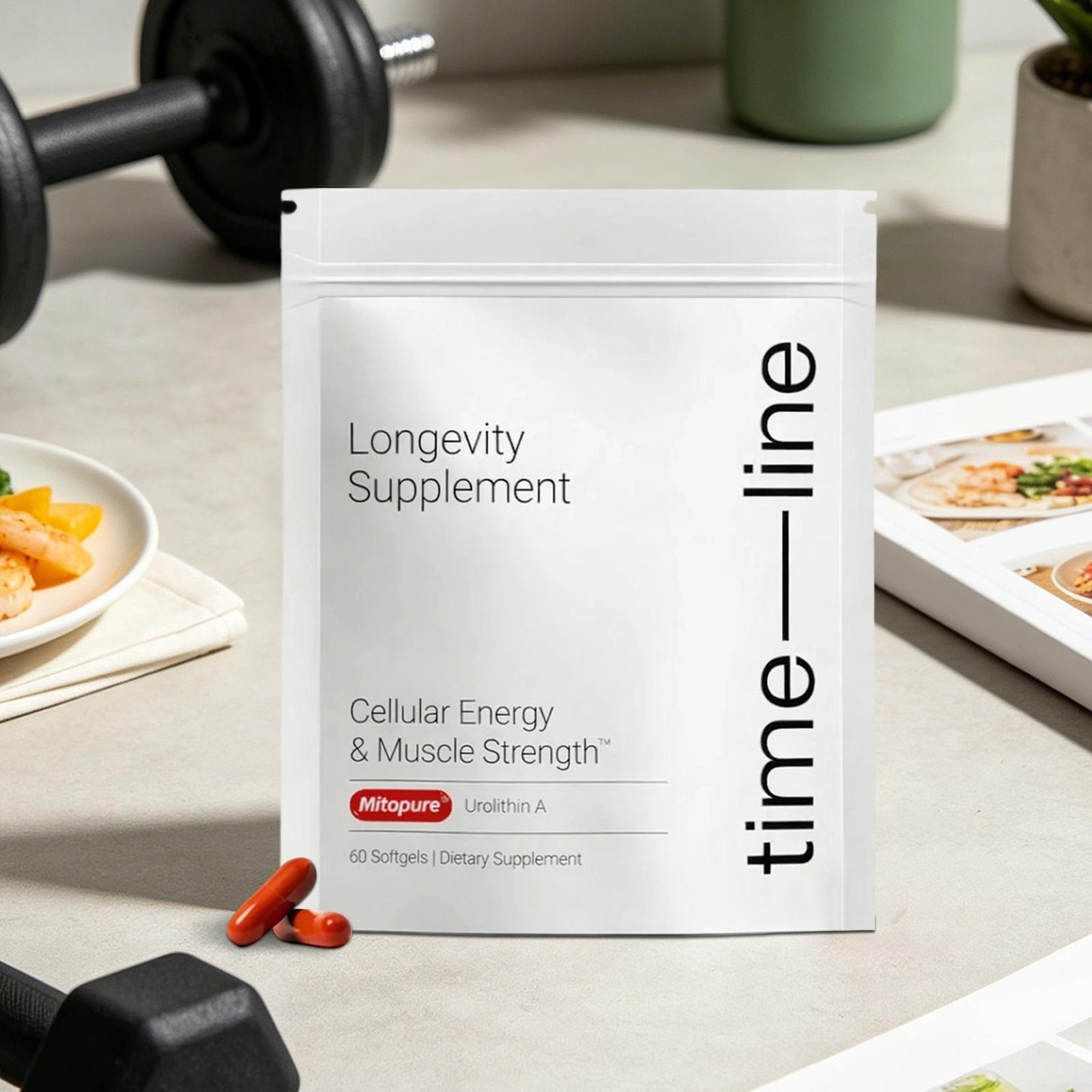 Time-Line Longevity Supplement Urolithin A, 60 Softgels, Muscle Strength Support