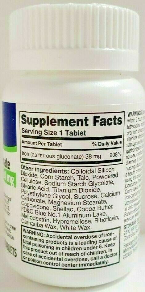 Perrigo Ferrous Gluconate 324mg Dietary Supplement 100ct -Exp. Date 03-2026