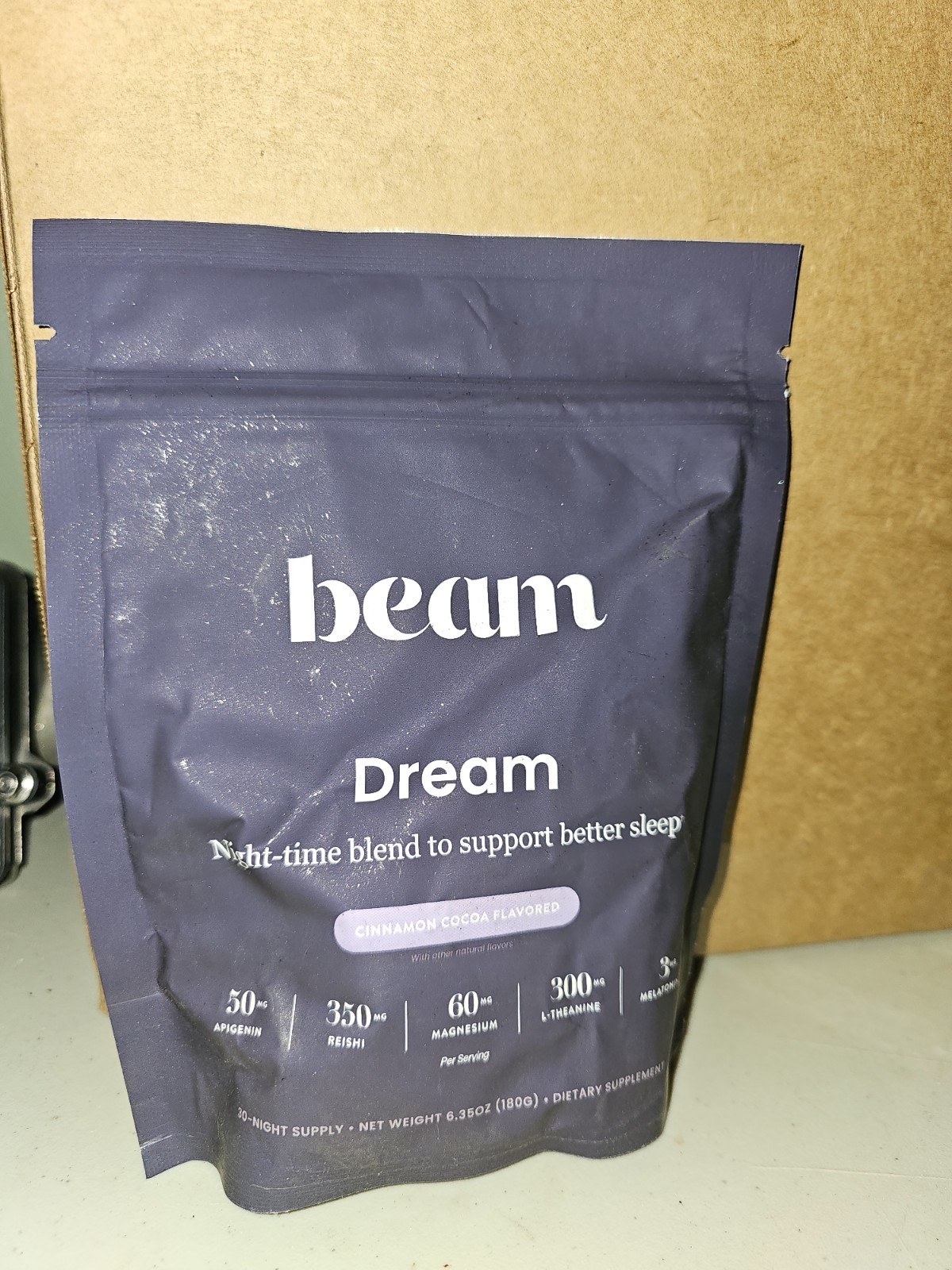 Beam Dream Sleep Powder, Supplement Cinnamon Cocoa 30 servings EXP 01/2026