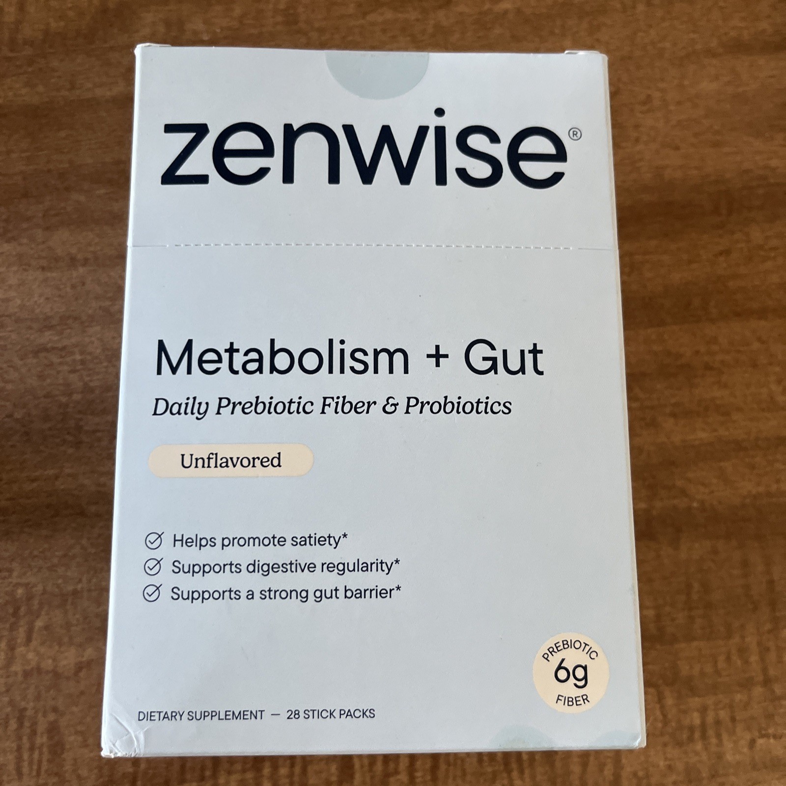Zenwise Metabolism + Gut Daily Prebiotic Fiber & Probiotics 28 Stick Packs – New