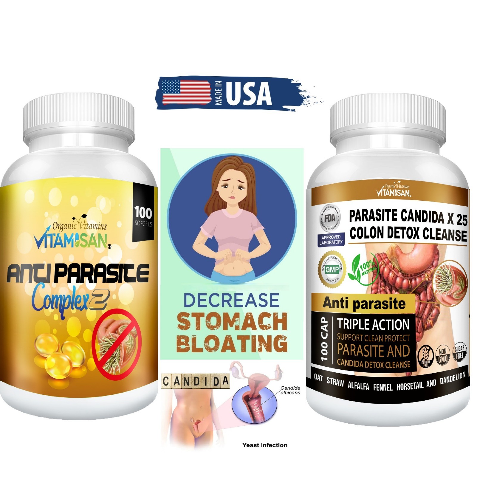 Parasite Cleanse Detox 100 CAPSULES – ANTI PARASITE COMPLEX 100 SOFGES KIT