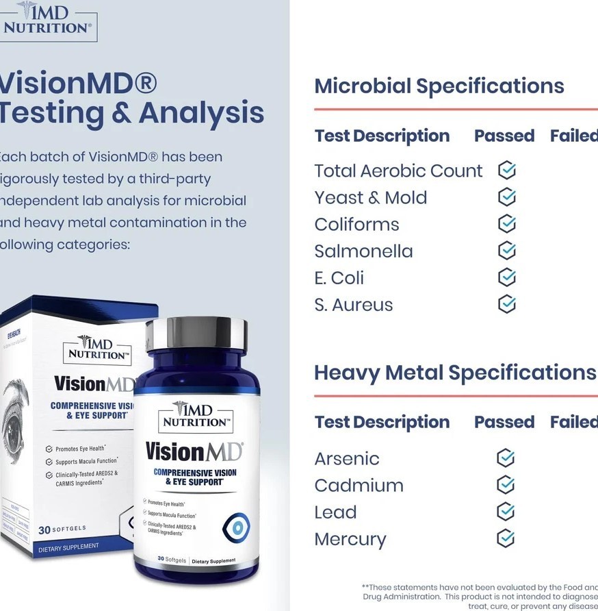 3 pack Vision Nutrition MD MD Eye Vitamin CARMIS – Eye Supplement 30 Softgels.