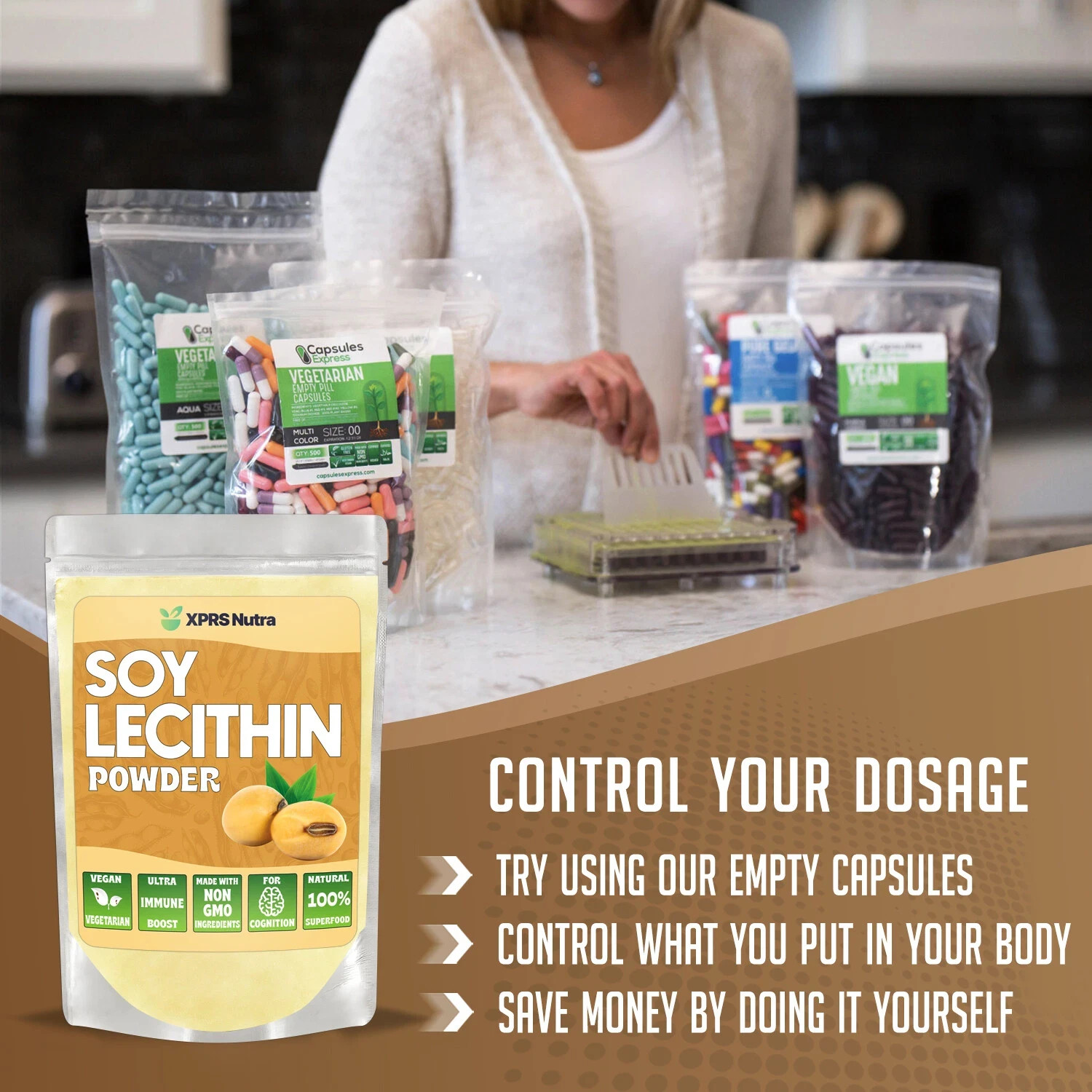 SOY LECITHIN POWDER Emulsifier Cooking Aid High in Choline Antioxidant 4 Brain