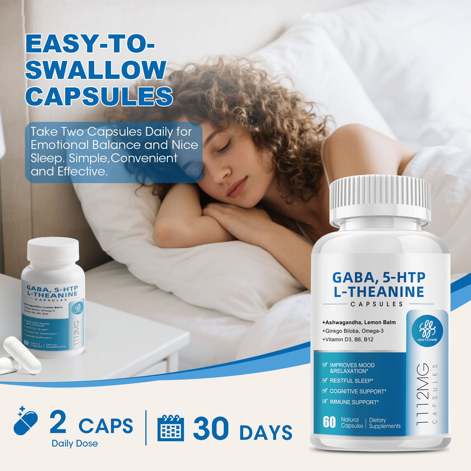 1/2/4x GABA (Gamma Aminobutyric Acid) 750mg + Vitamin B6 2mg, 60-240Capsules