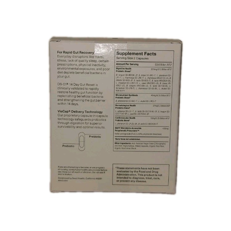 Seed DS-01 Rapid Gut Recovery 14 Day Gut Reset w/ Probiotic Prebiotic Ships Free