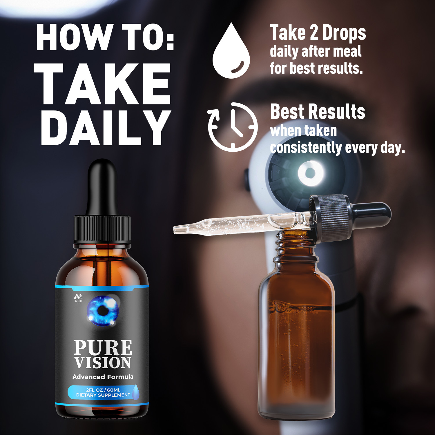 (3 Pack) Pure Vision Drops Support for Healthy Eye Function PureVision 90 Servs