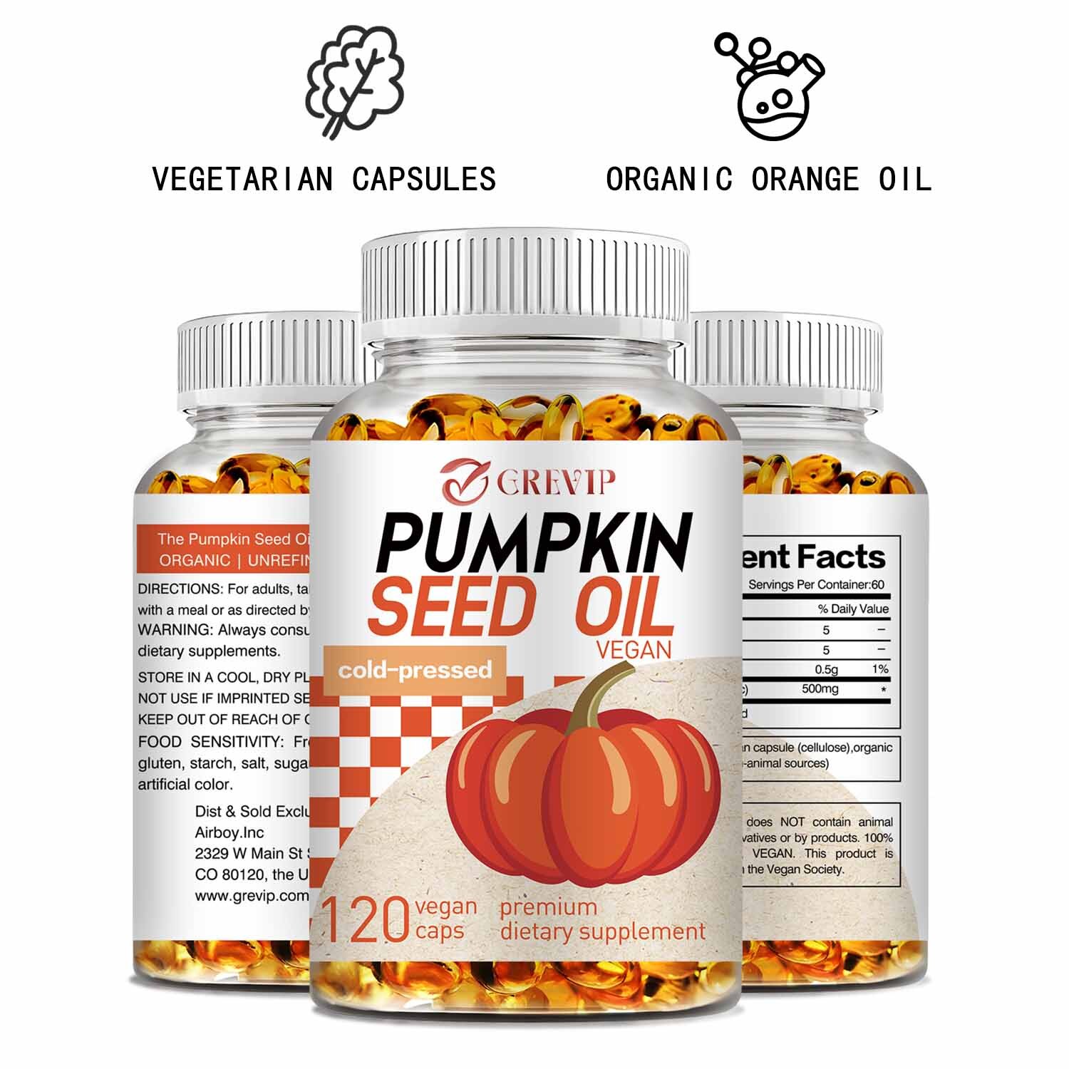 Pumpkin Seed Oil – Support Prostate, Urinary & Bladder Health, for Hair Growth
