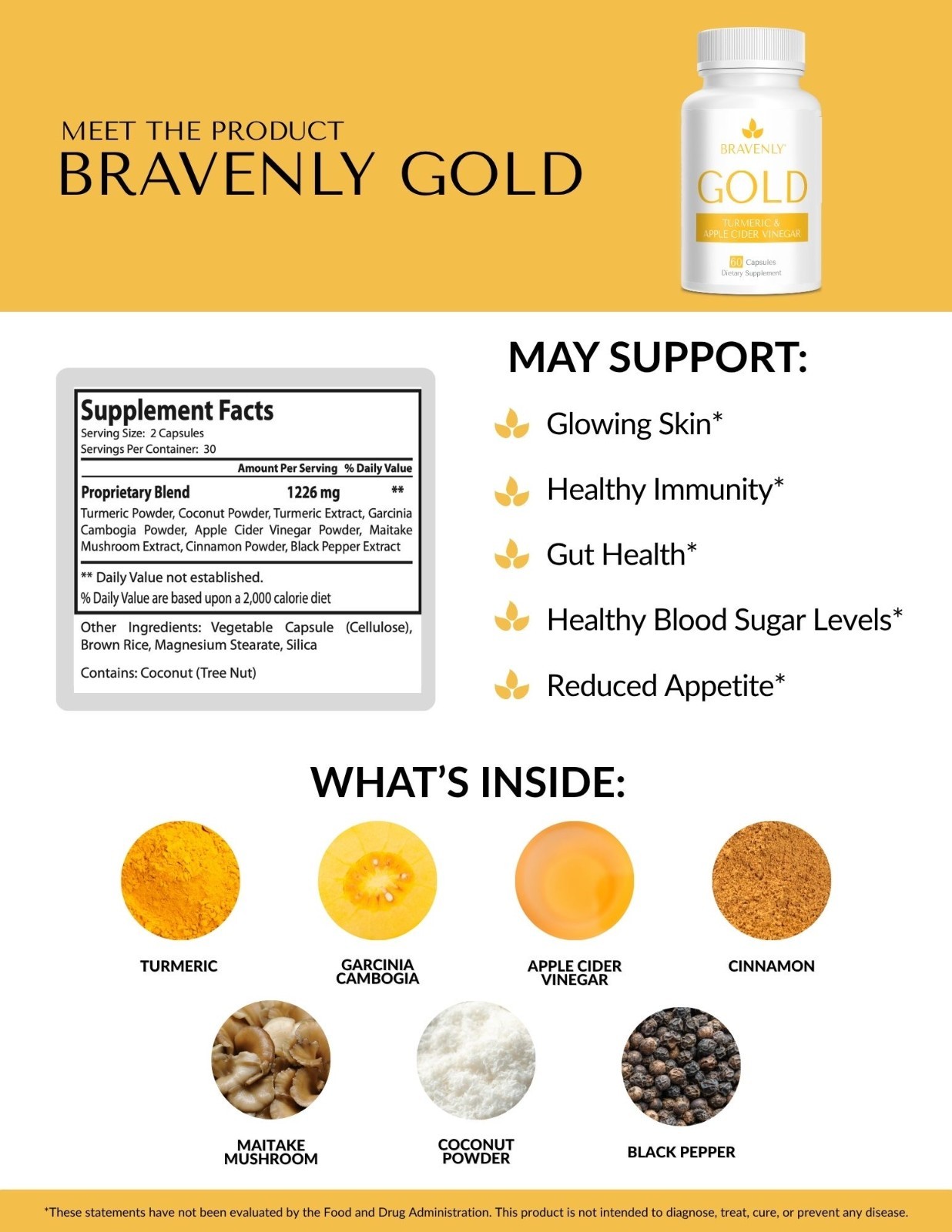 Bravenly Gold 60 Capsules – Exp 11/2027 with *BONUS IGNITE SAMPLES*