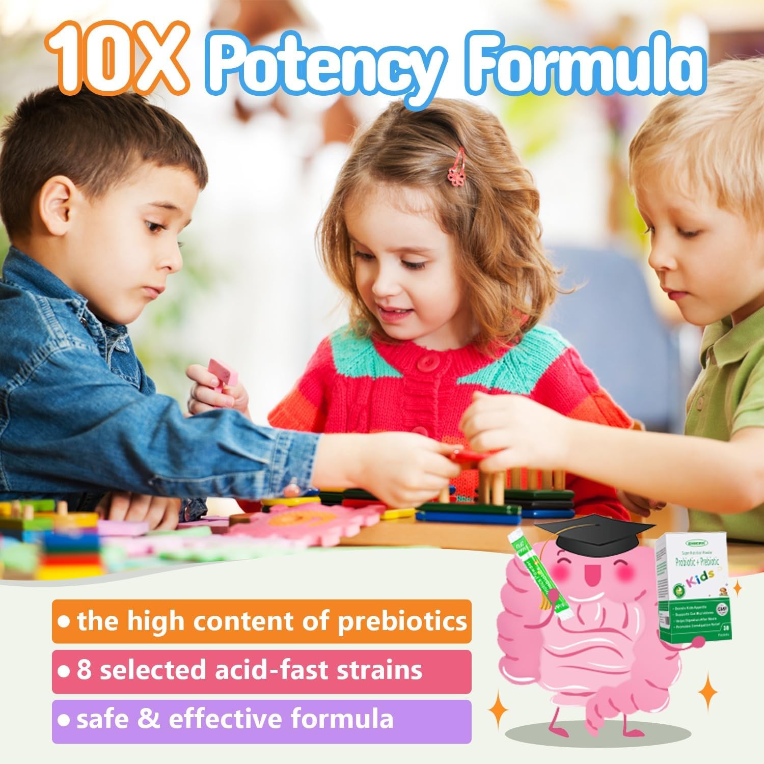 Kids Probiotic & Prebiotics Powder Age 3+ Support Children’s Digestive & Immune