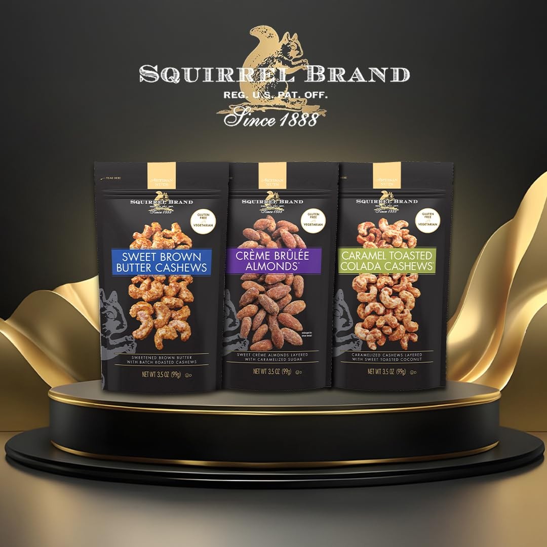 Squirrel Brand Sweet Brown Butter Cashews, 3.5 Ounce (Pack of 1),