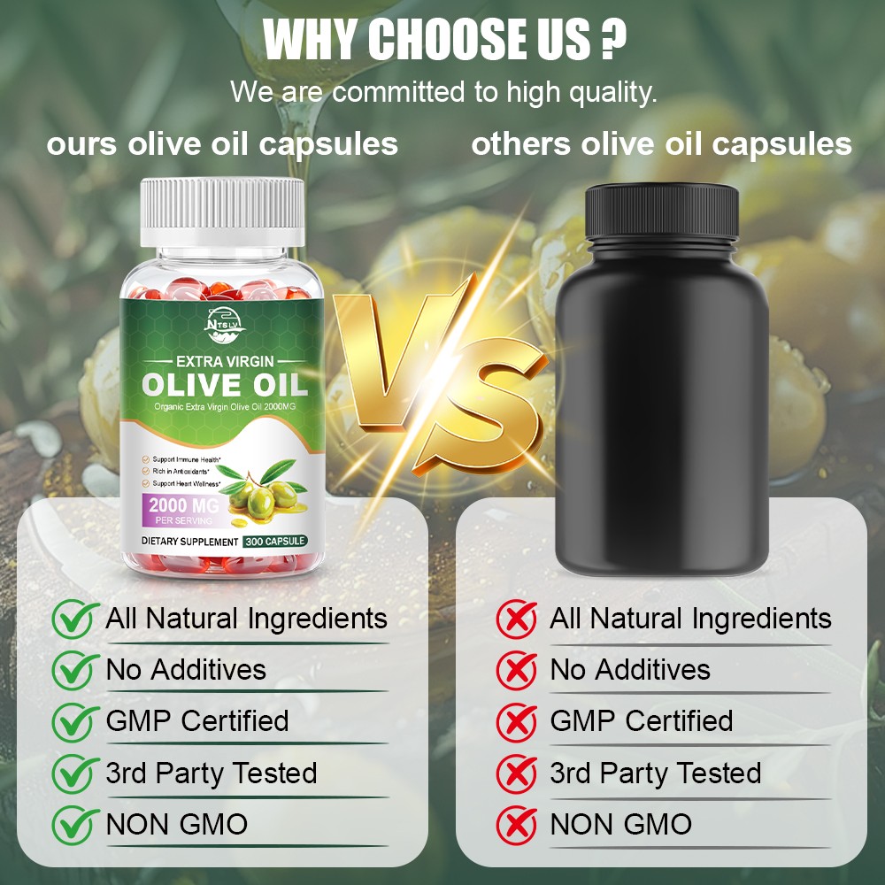 Olive Oil 2000mg 300 Capsules Heart Wellness Dietary Supplement