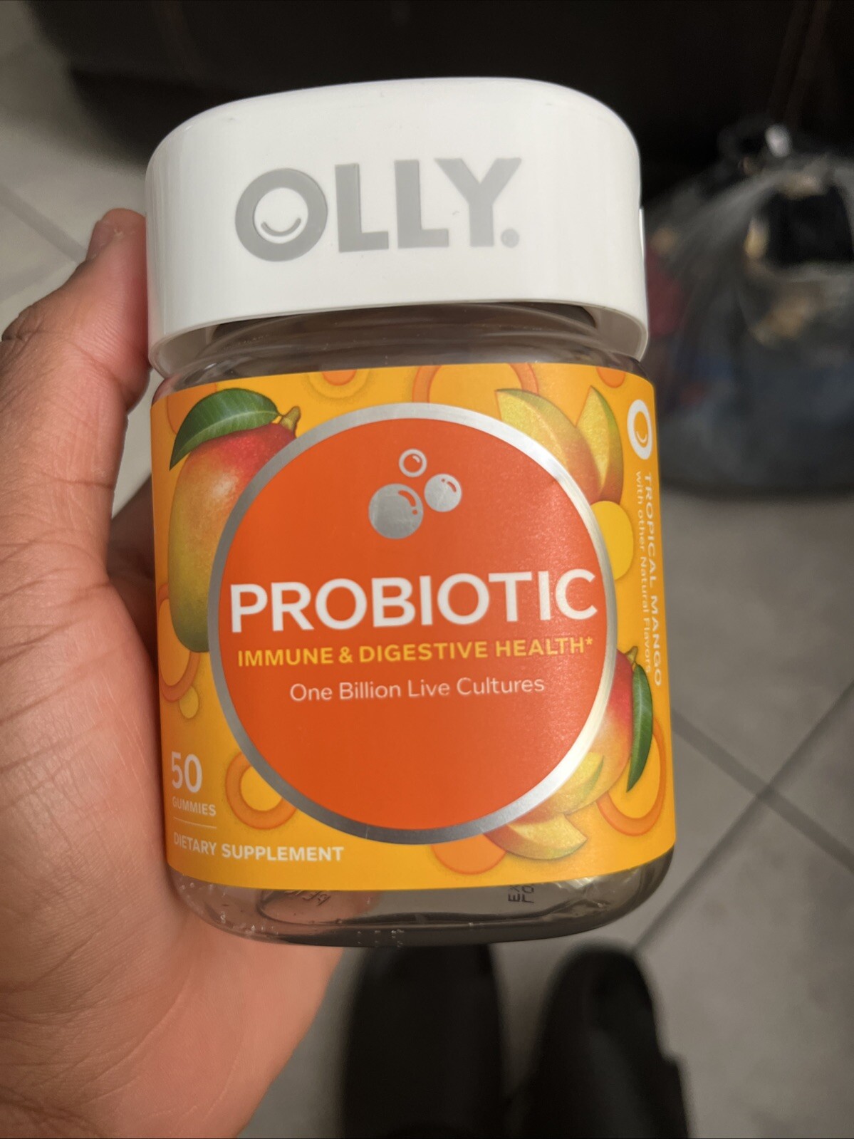 OLLY Probiotic 50 Gummies, Immune and Digestive Support Tropical Mango