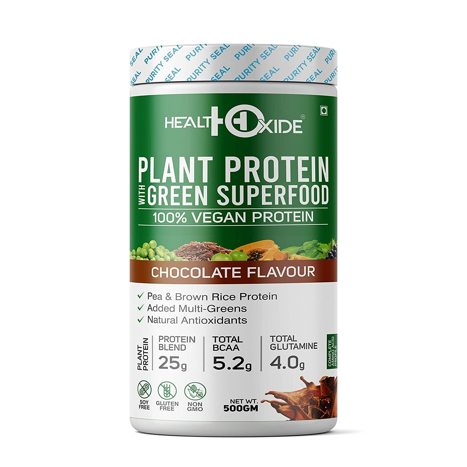 HealthOxide 25g Vegan Plant Protein + Superfood, Herbs- 500gm