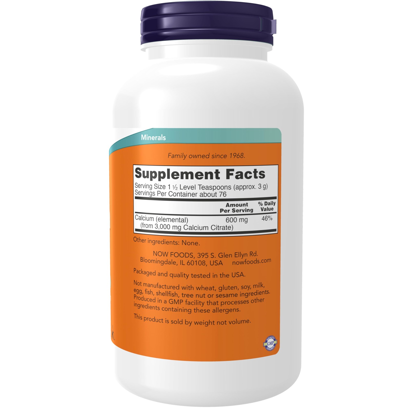 NOW Foods Supplements, Calcium Citrate Powder, 8 Ounce (Pack of 1), Off White