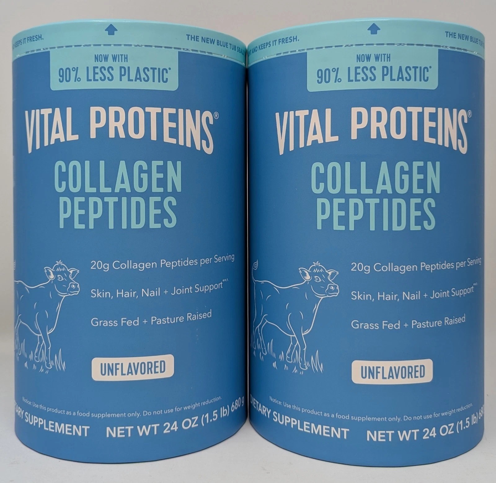 Vital Proteins Collagen Peptides Dietary Supplement Powder 24 oz Lot of 2 48oz