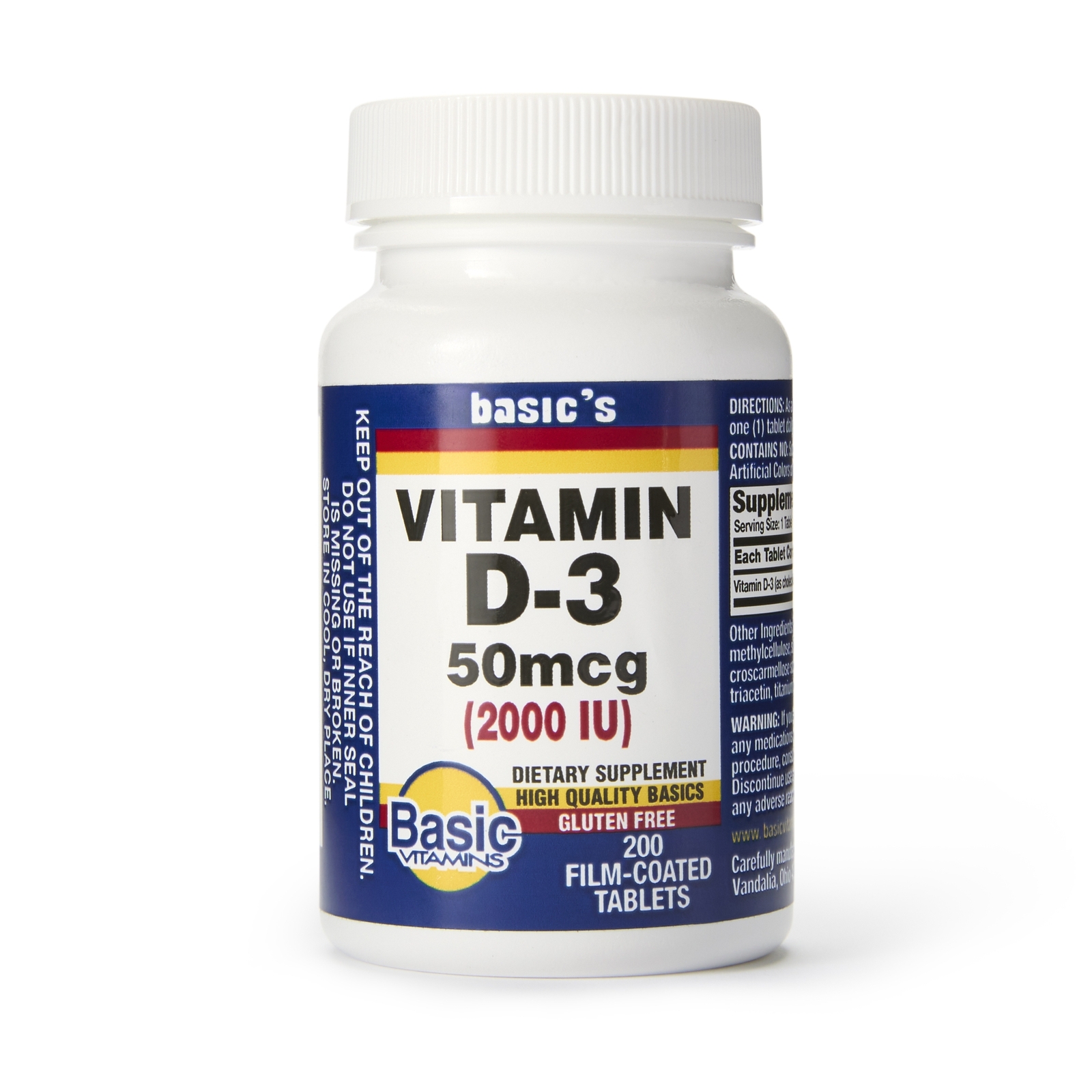 Basic’s Vitamin D Tablet 30761016840 1 Bottle 200 per Bottle