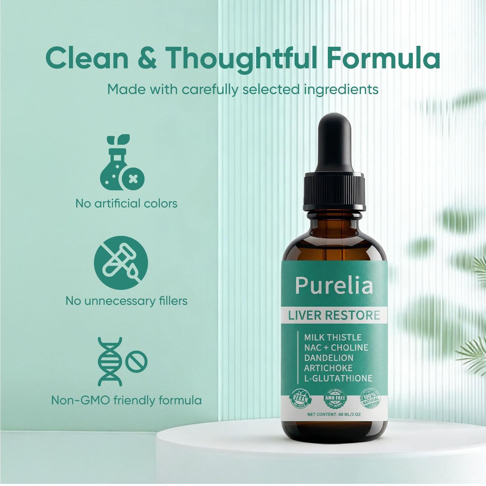 Purelia Liver Restore, full Liver Support Supplement With Milk Thistle 60ml