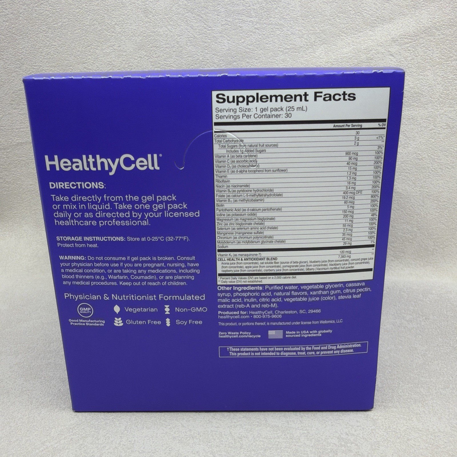 HealthyCell Bioactive Multi Mixed Berry 30 Gel Packs MicroGel Dietary Supplement