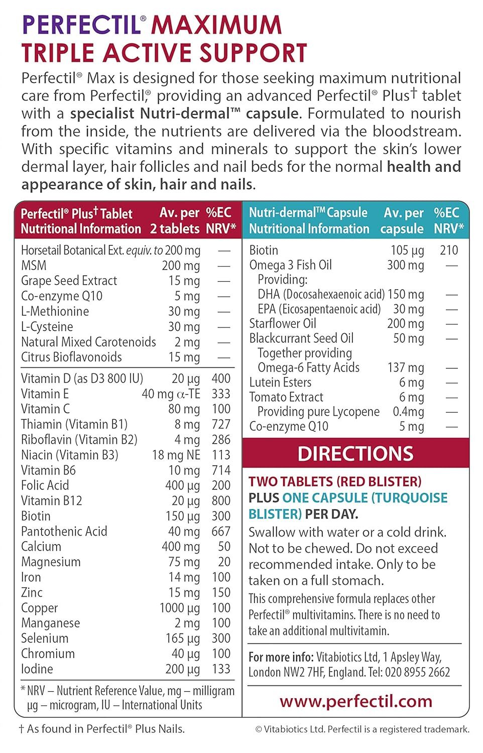Vitabiotics – – Max – 84 Tabs/caps