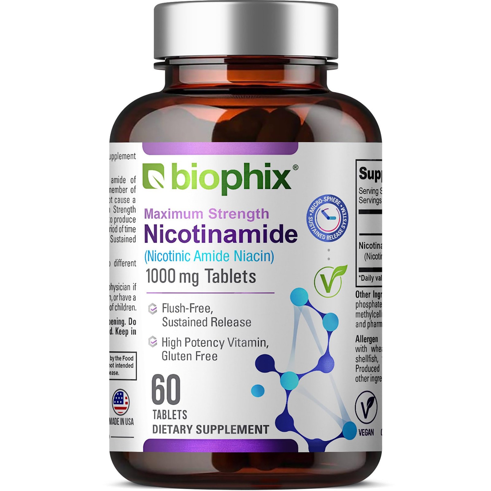 biophix B-3 Nicotinamide 1000 mg 60 Tablets Extra 60 Count (Pack of 1)