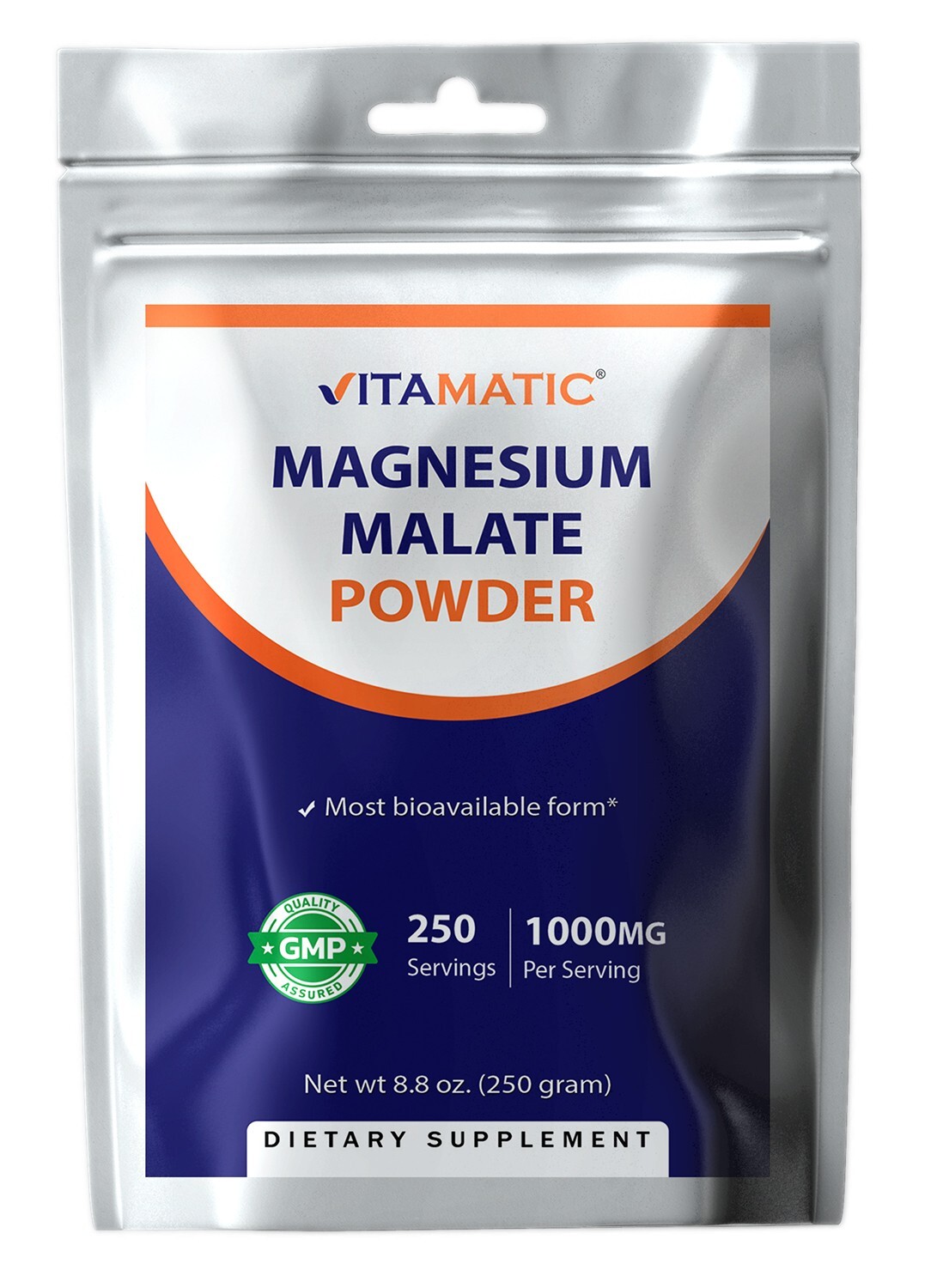 Vitamatic Magnesium Malate 1000mg per Serving – 250 Grams – 250 Servings