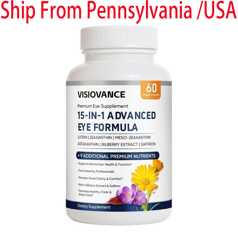 VisioVance 15 in 1 Eye Serum W/ 3 Carotenoids Supports Vision Skin Health 60 Ct.