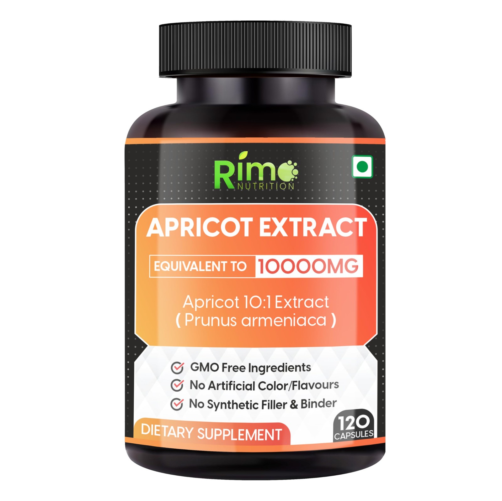 Rimo Nutrition Apricot Capsules (120 Capsules) (Pack of 120 Count 1)