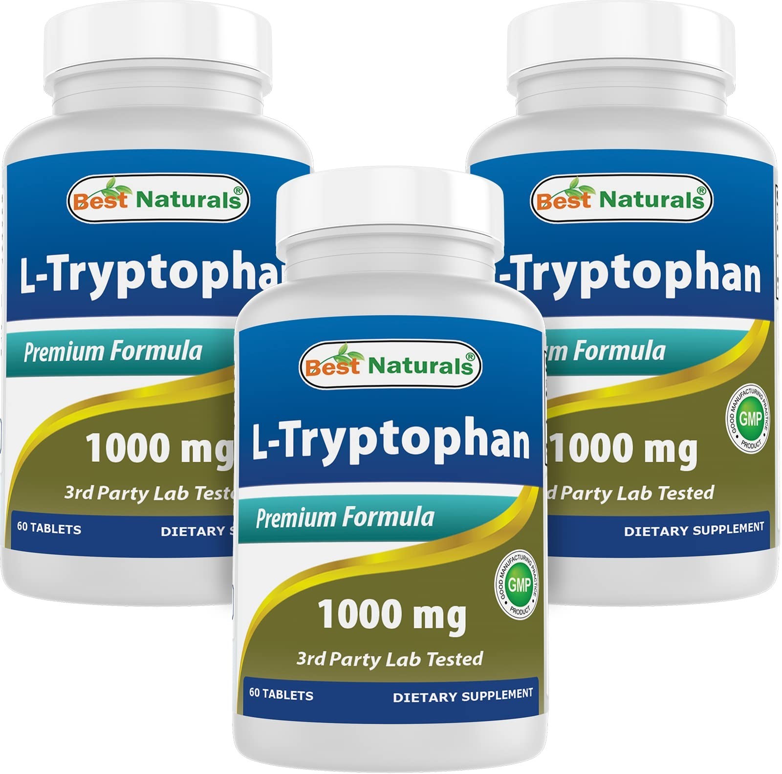 L-Tryptophan 1000mg – 60 Tablets, Mood Support & Sleep Aid, Pack of 3