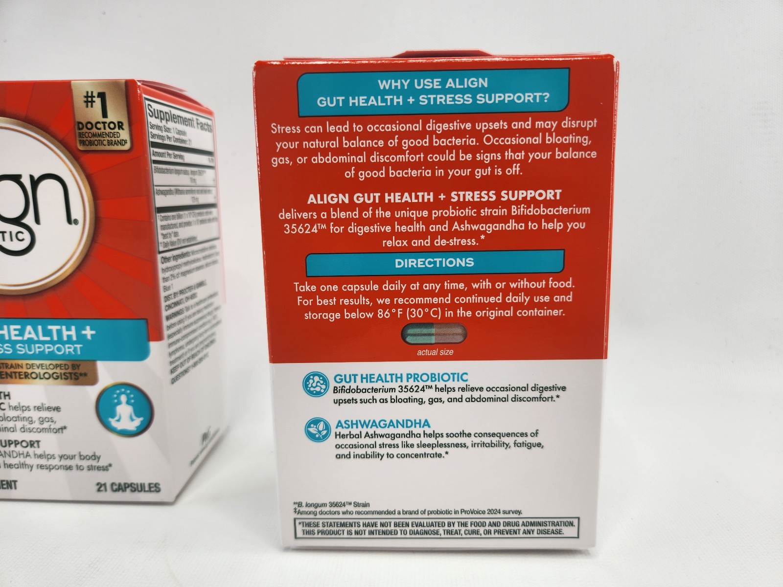 2 Align Probiotic Gut Health Stress, Probiotics,Digestive Ashwagandha 21 Capsule