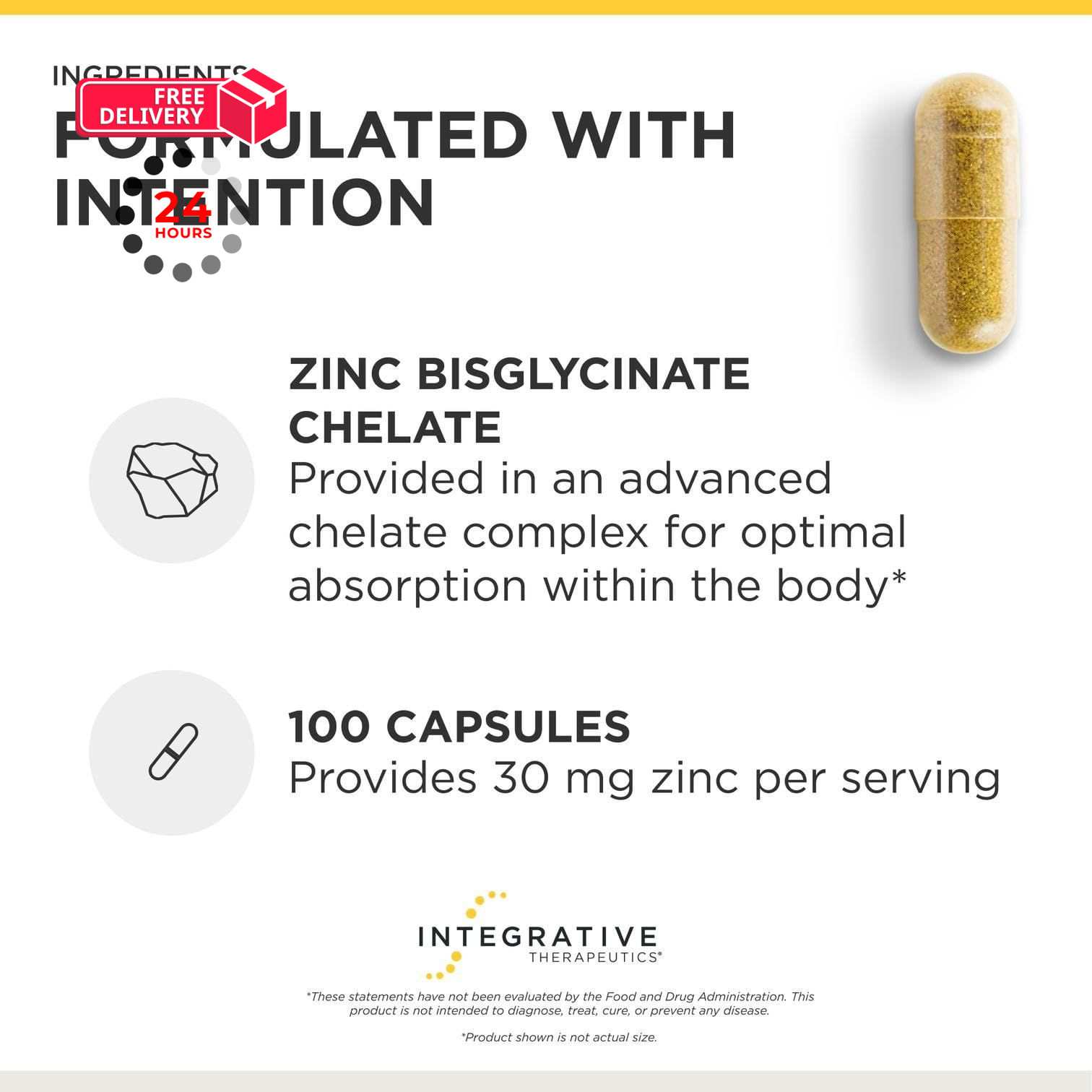 Integrative Therapeutics Zinc Chelate – Antioxidant 100 Count (Pack of 1)