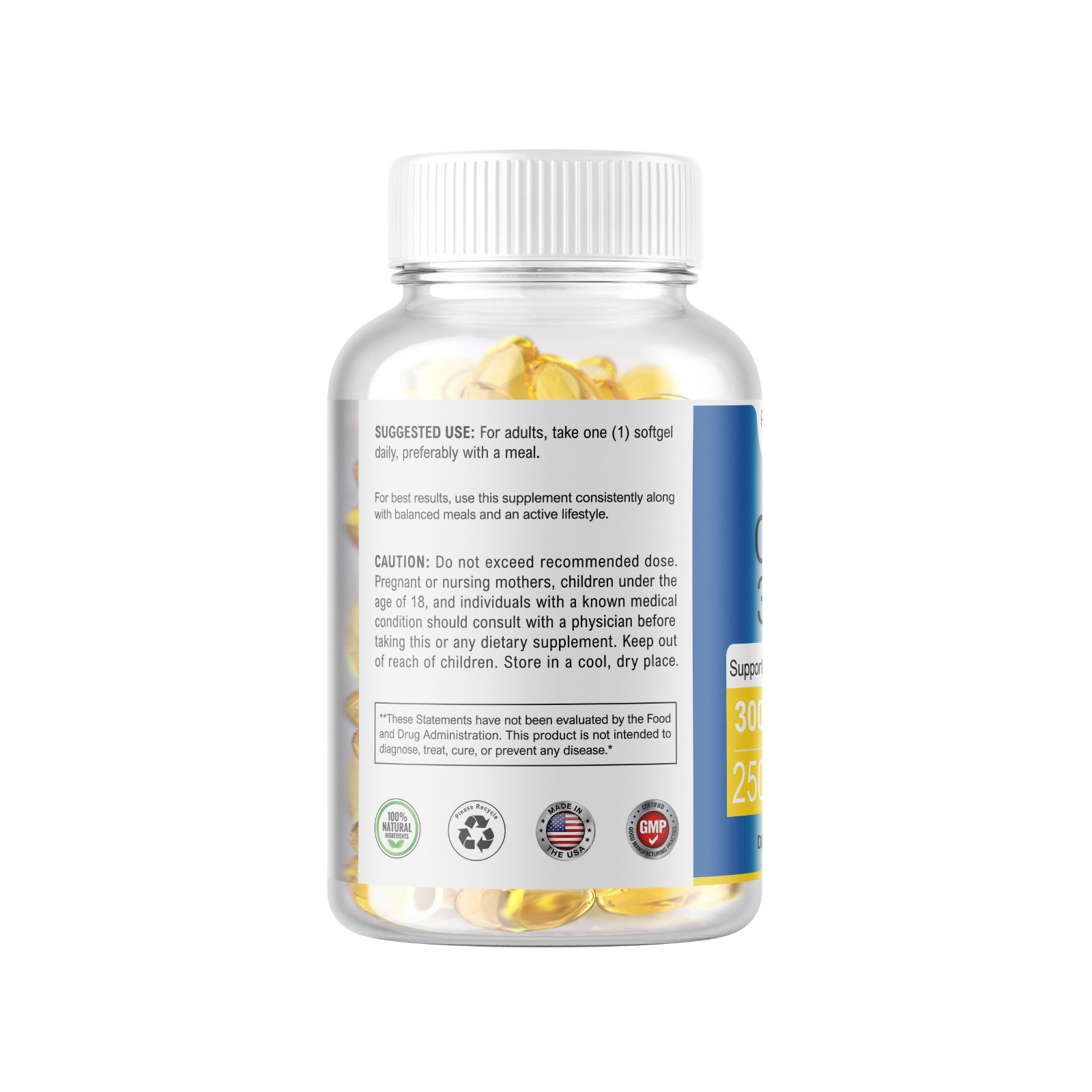 250 Softgel CoQ-10 Ubiquinol 300mg Active CoQ10 Cardiovascular Health