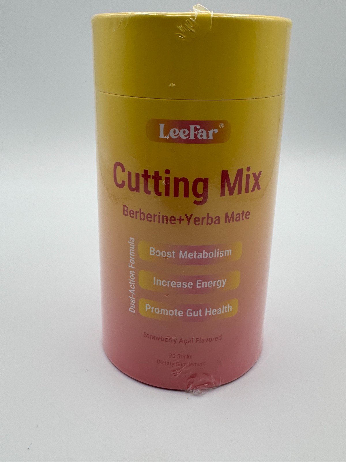 Cutting Mix Berberine Yerba Mate Drink Sticks Strawberry Acai 30 Pack Fresh