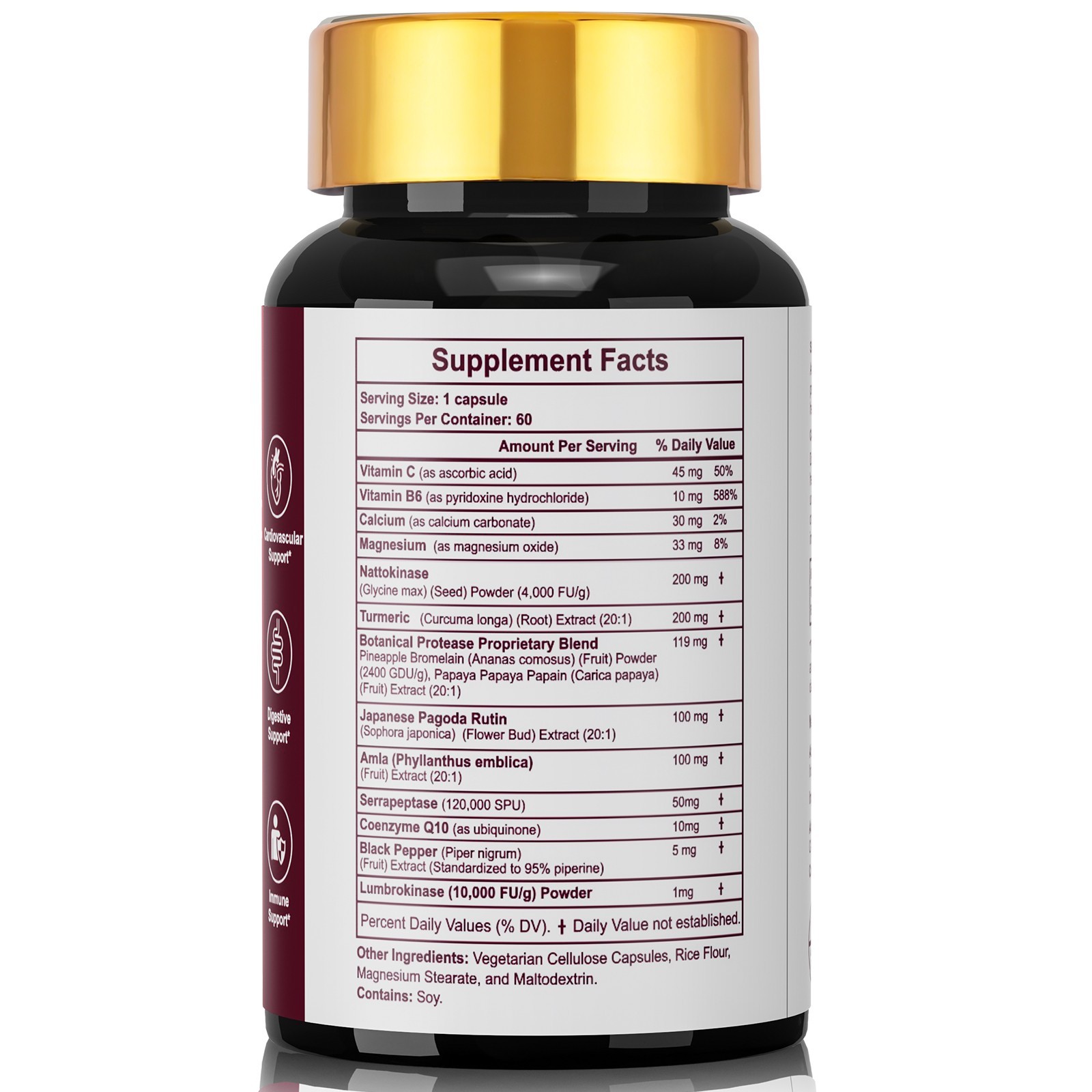 Nattokinase 4,000 FU Heart & Cardiovascular Health, Circulatory Support Non-GMO