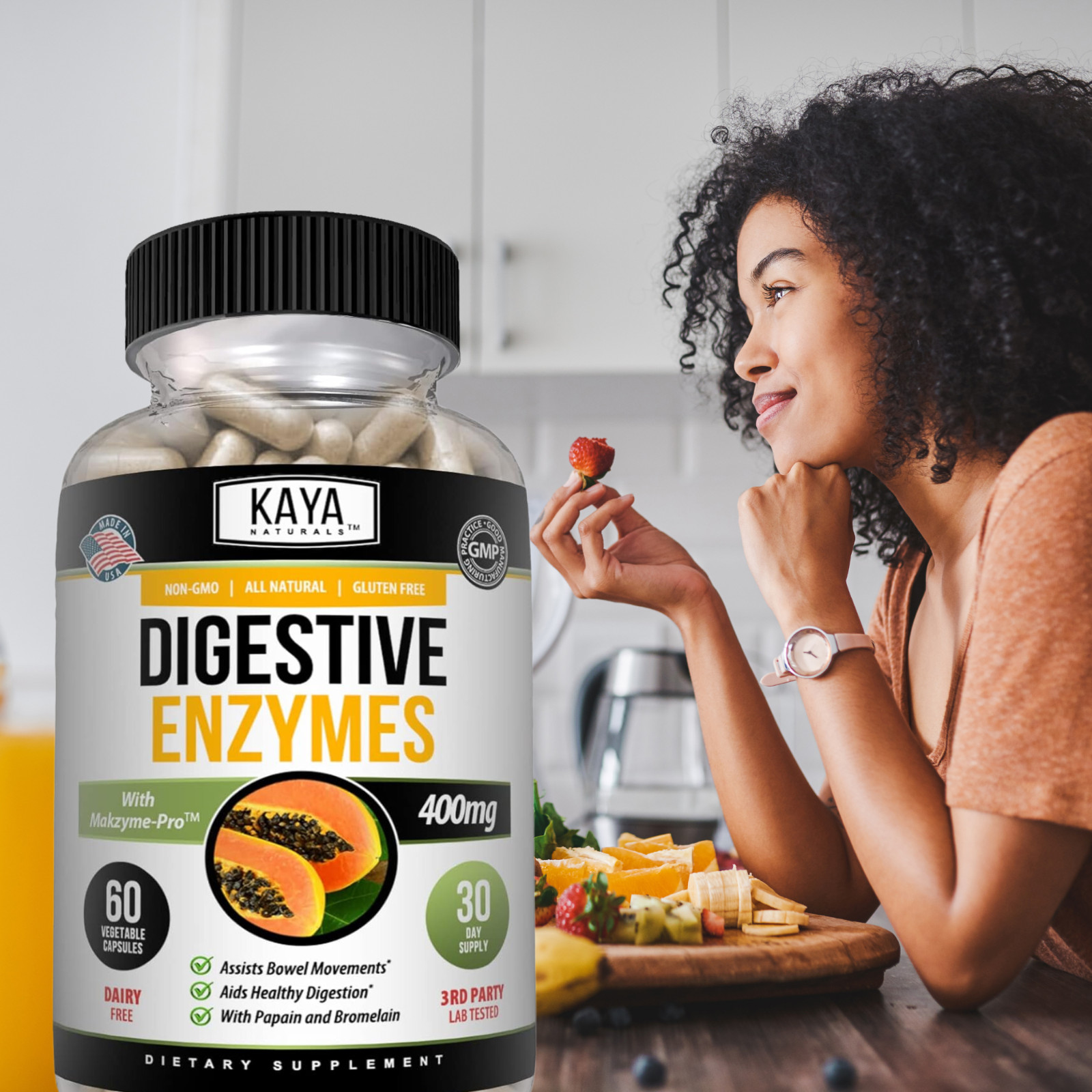 (2 Pack) Digestive Enzymes w/ Prebiotic & Probiotics, Gas, Constipation & Bloat
