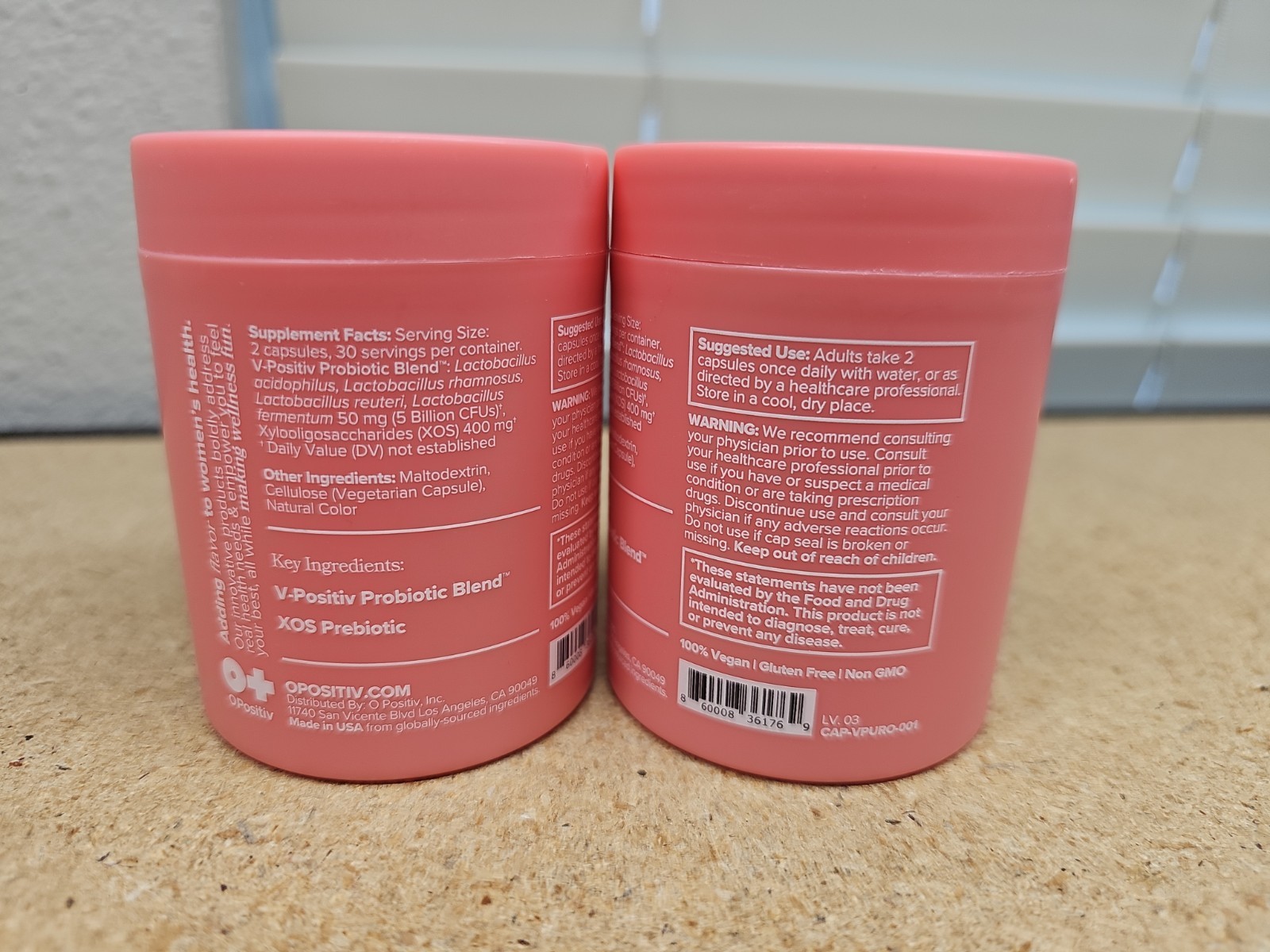 2x O Positiv URO Vaginal Probiotic 60 Capsules New Sealed Exp. 2026 (D3)