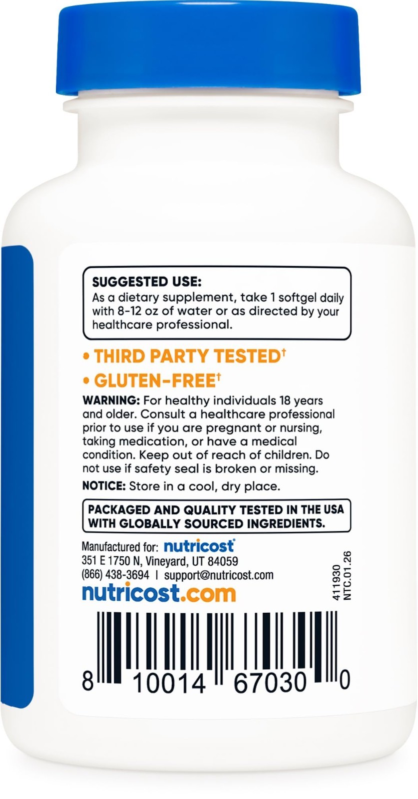 Zeaxanthin & Lutein 20mg Softgels – Potent Antioxidant, GMO-Free, Gluten-Free, 1