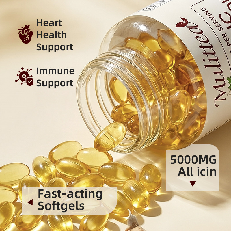 Garlic Oil 5000mg, Odorless Garlic 500:1 Extract,, Natural,120-600 Caps