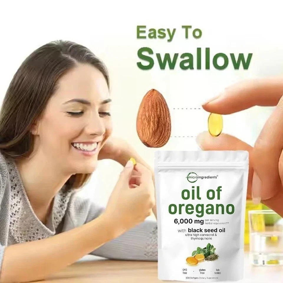Micro Ingredients Oil of Oregano with Black Seed Oil 6000mg Softgels New Sealed