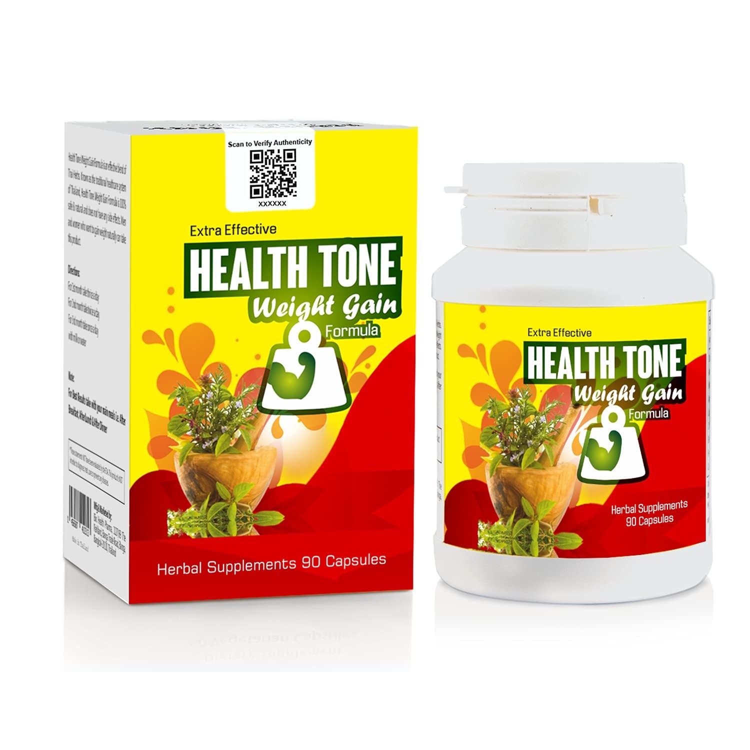 Extra Effective Health tone Weight Gain 90 Capsules Muscle Gain Long Expiry