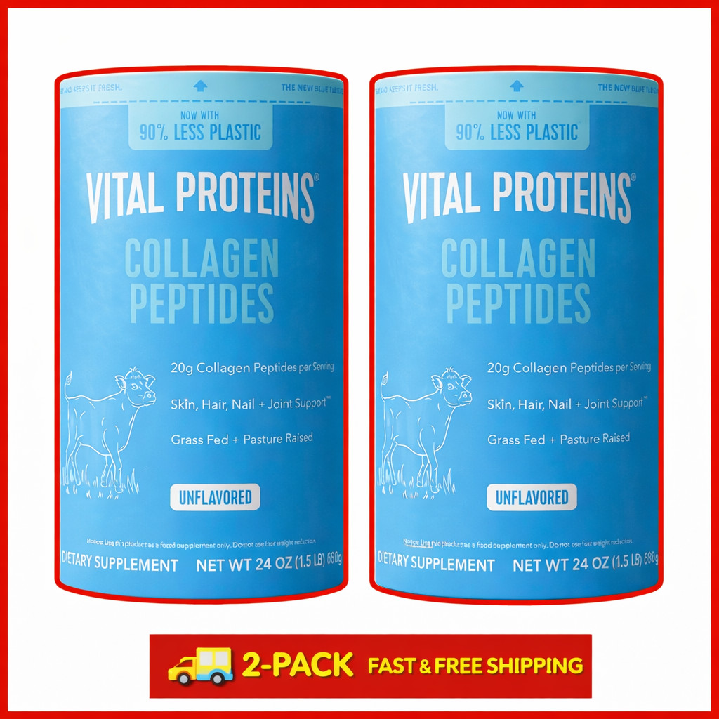 2 Pack Vital Proteins Collagen Peptides Dietary Supplement Powder 24 oz